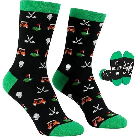 Funny Golf Socks Men's US 10-13 Comfortable Fit Stocking Stuffers for Adults