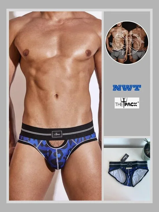 ThePack - Leopard Peek Brief - Blue (M)