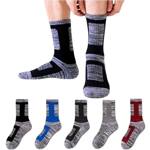 Calcetines Deportivos Tipo Crew Alta Calidad Talla Única Color Gris Multicolor 5