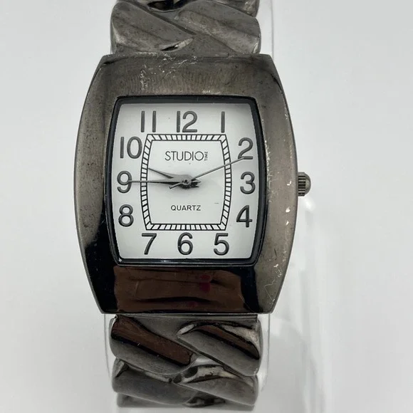 Studio Time Watch Women 31mm Case‎ Hinge Bangle Band- New Battery