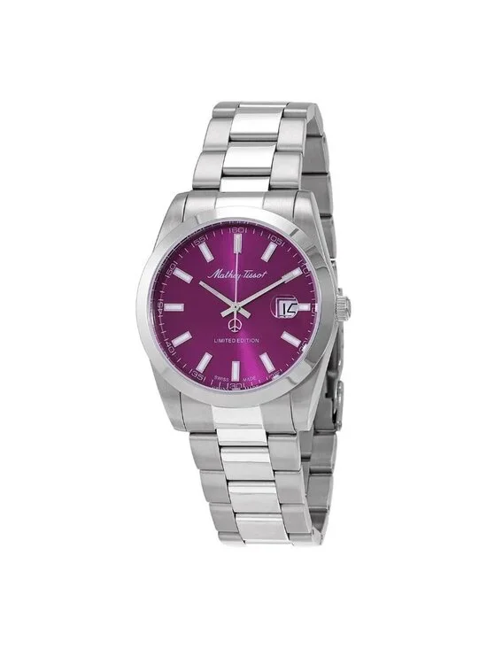 NWT Mathey-Tissot Mathy I LE Quartz Purple Dial Men's Watch