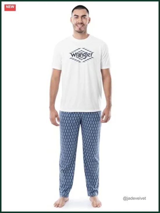 Relaxed Fit Cotton Blend Pajama Sleep Set with 6 Pockets