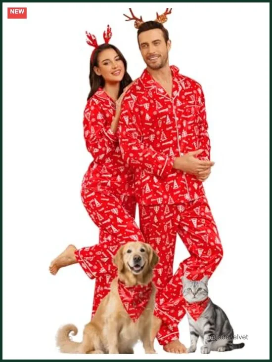Matching Silk Satin Pajamas Set Long Sleeve Button Down Sleepwear 2 Pcs