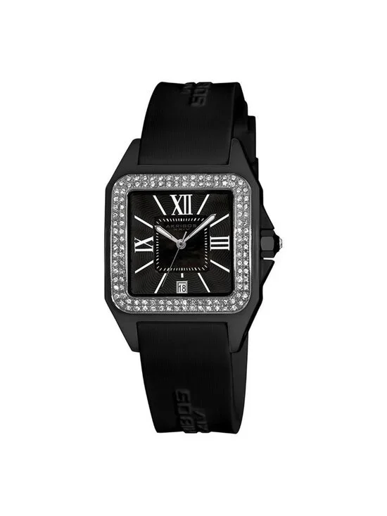 NWT Akribos XXIV Akribos Black Mother of Pearl Dial Black Ceramic Ladies Watch