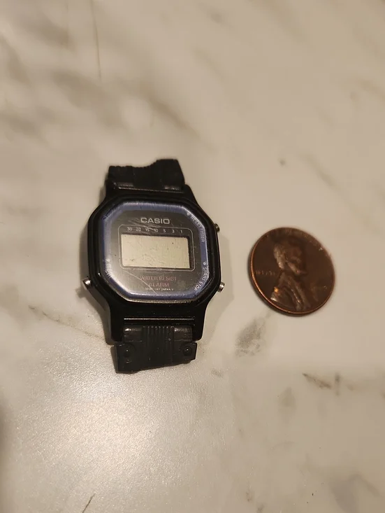 Casio LA-11 Digital Wristwatch in Black with Blue Accent