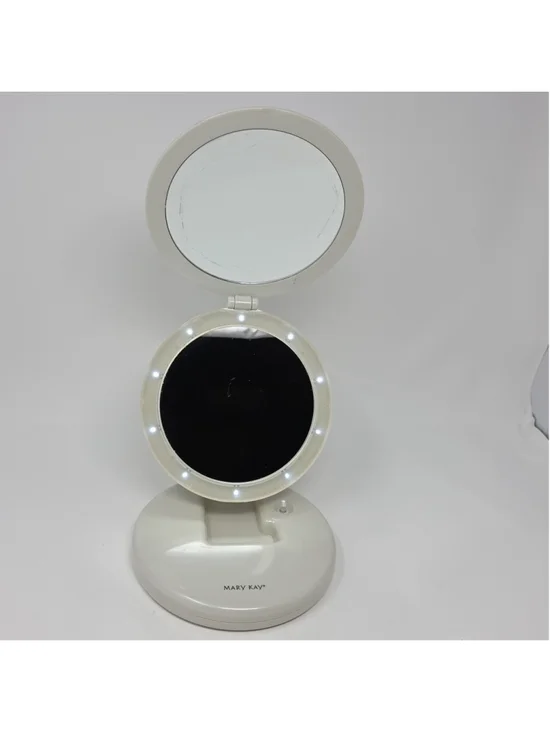 MARY KAY Vtg Lighted LED Double Folding Magnified Vanity Travel Makeup Mirror