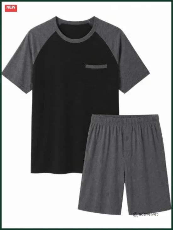 Men's Bamboo Viscose Short Sleeve Pajama Set