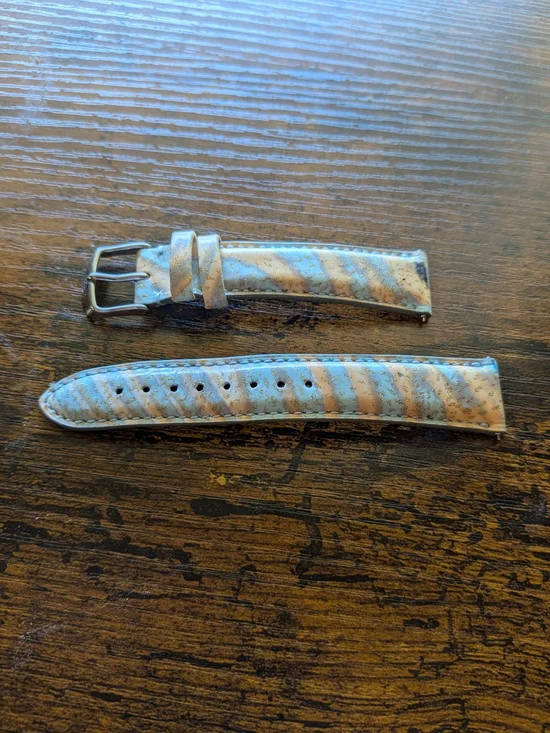 Michele Ocean Wave Leather Watch Band