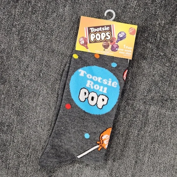 Tootsie Pops Crew Socks Novelty‎ Candy Socks Fun Pattern One Size 1 Pair