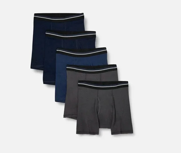 NEW Amazon Essentials Men's Cotton Underwear Boxer Briefs Blue Small