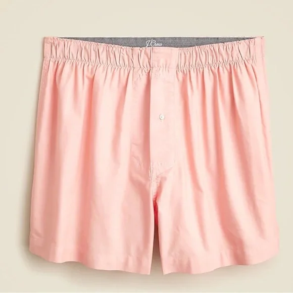 J crew pale coral Boxer short in garment-dyed Broken-in organic cotton oxford