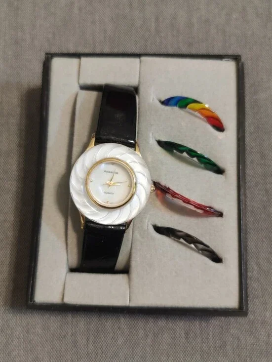 Globaltime Dial Watch with Interchangeable Accent Bezel