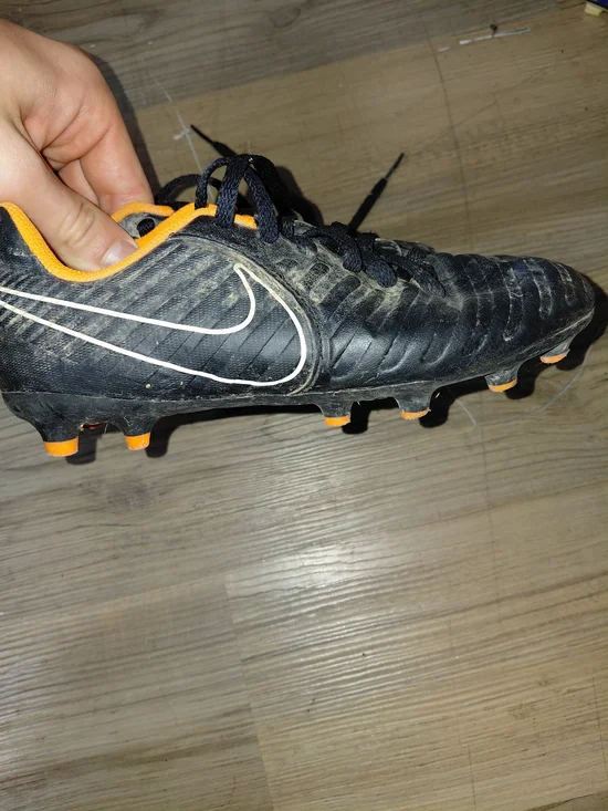 Nike Black and Orange Men's Athletic Soccer Cleats