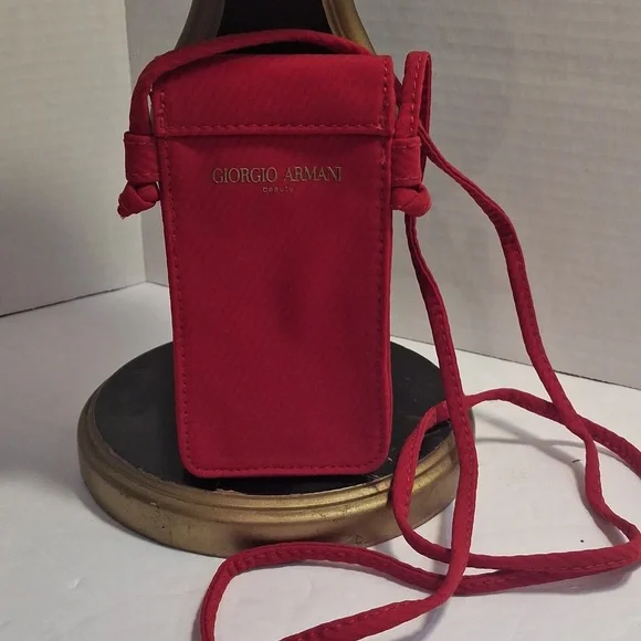 Giorgio Armani Red Crossbody Phone/card Case