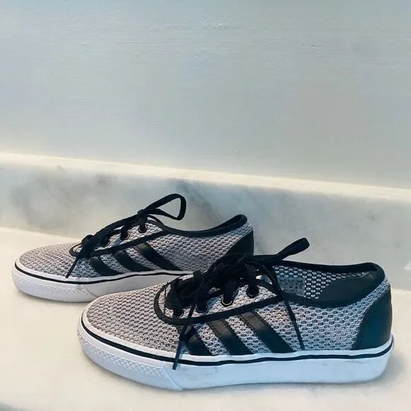 Adidas Adi Ease Clima Mesh Low Top Lace Up Skateboard Sneakers Gray Black Size 6