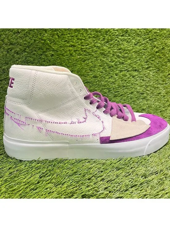 Nike SB Zoom Blazer Mid Edge Mens Size 13 White Athletic Leather Shoes Sneakers