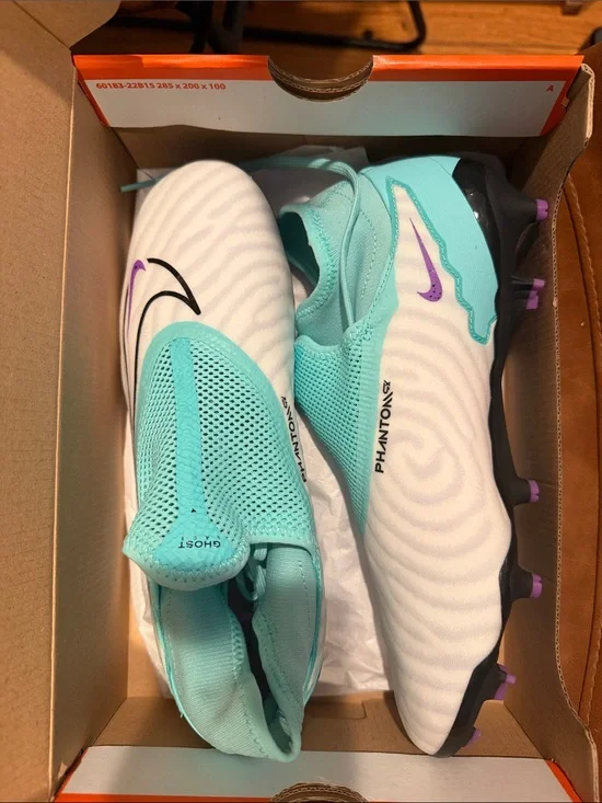Nike Phantom GX Soccer Cleats - White, Teal, Purple