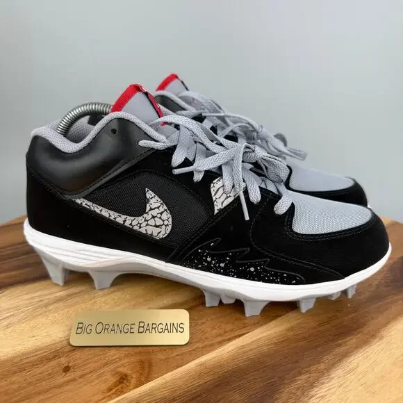 Nike Air Jordan Stadium 90 Low TD Black Cement Cleats HQ0210-060 Men's 10.5 NEW