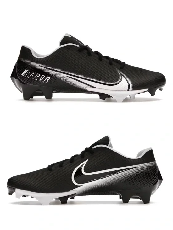 Nike Vapor 360 Speed System Football Cleats Black White Men's Size 10