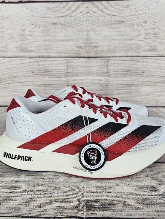 Adidas Adizero Evo SL NC State Wolfpack Running Shoes JQ4571 Men's Size 4 NEW