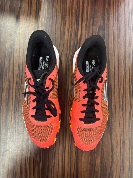 Skechers - Mens Viper Court Pro 2.0 Sneakers, size 10 US mens, color orange.