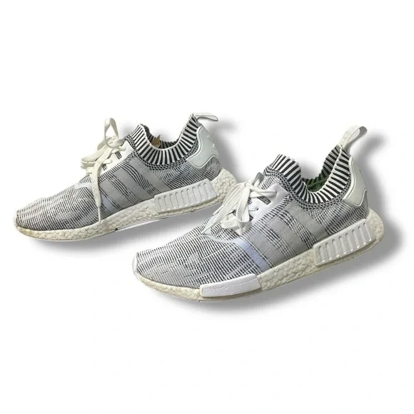 ⚪ Adidas NMD_R1 Primeknit Zebra Men’s Size 12 |‎ White Black Boost Sneakers