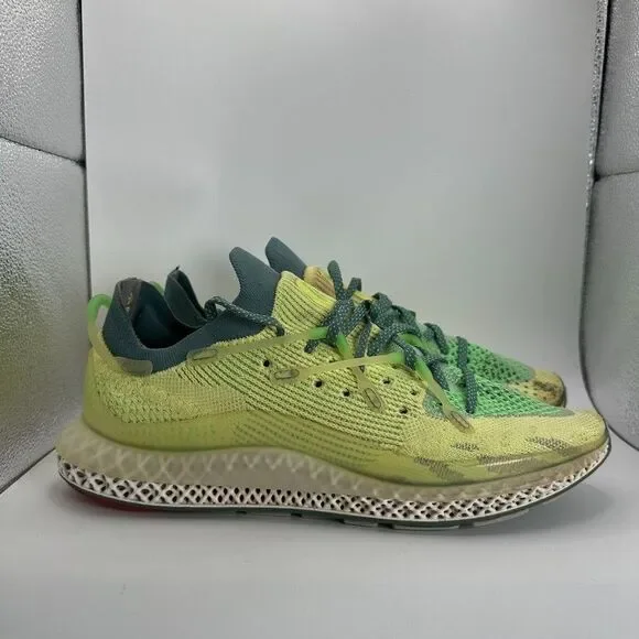Adidas Fusio 4D Primeknit Frozen Yellow Shoes‎ Mens Size 9.5 Green Running