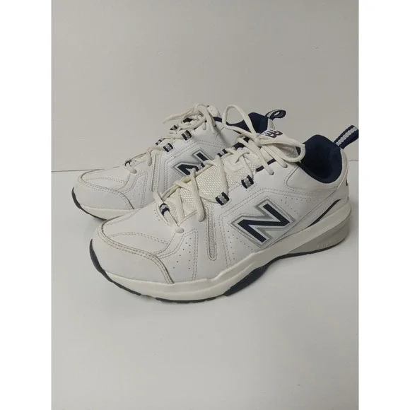 New Balance 608 Men's Sneakers‎ 9.5D Lace Up Athletic Comfort  White Navy