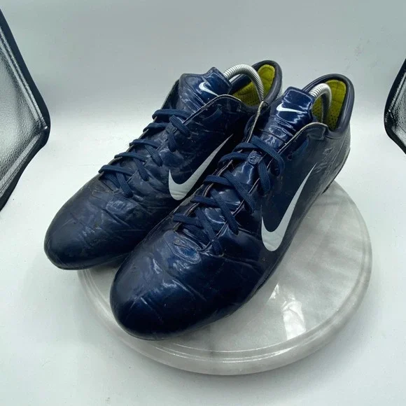 Nike Mens Soccer Cleats Mercurial Vapor IX FG Navy Blue White Athletic Shoes