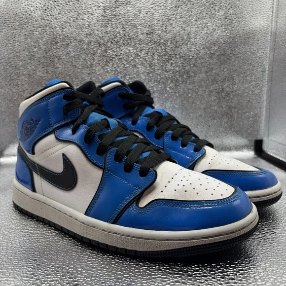 Size 7.5 Nike Air Jordan 1 Mid SE Signal Blue Mens Athletic Sneakers DD6834-402