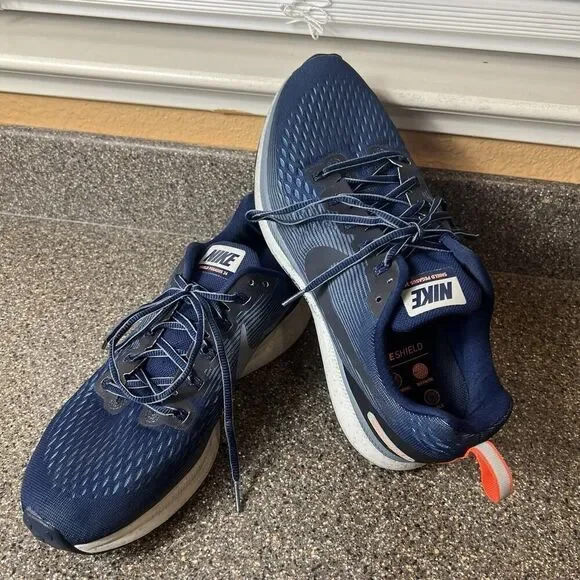 Nike Air Zoom Pegasus 34 Shield Mens Sz 11 Running Shoe Blue Obsidian 907327-400