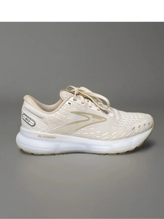 Brooks Glycerin 20 Men's Light Beige/White Running Shoes 1103821D122 Size 8.5D