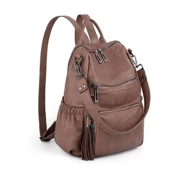 Brown Leather Backpack