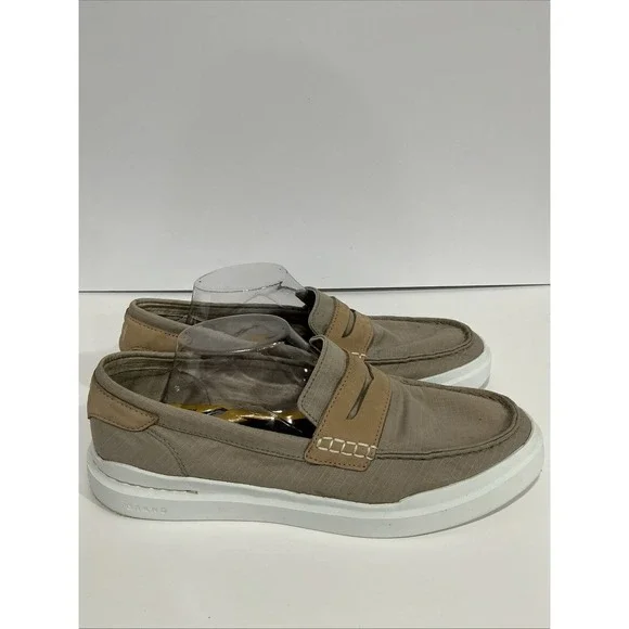 Cole Haan Grand 360 Penny Loafers Mens Size 11M Beige Slip On Boat Shoe C35480