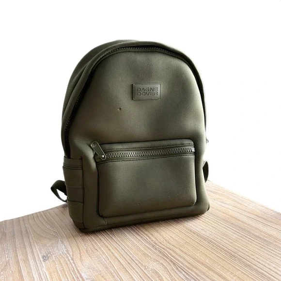 Dagne Dover Dakota Neoprene Backpack Medium Dark Moss Green Laptop Bag