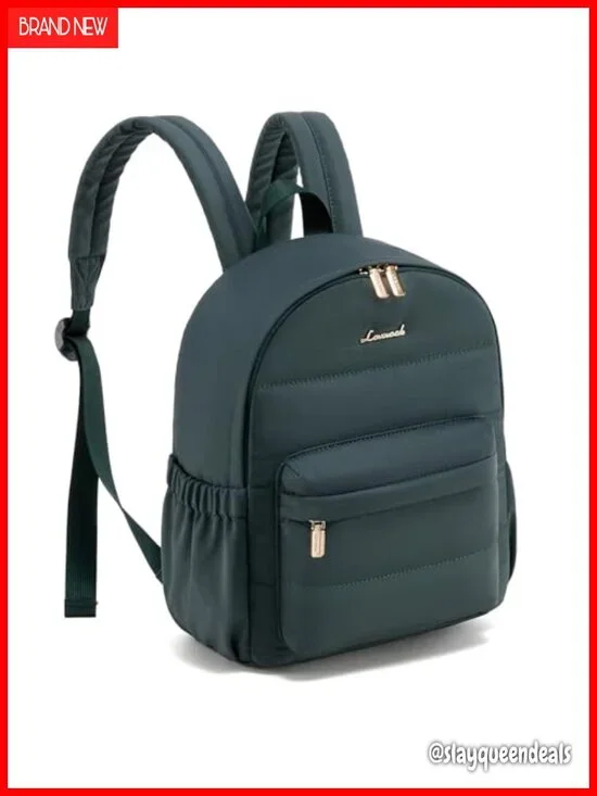 Mini Puffer Backpack Purse, Lightweight Quilted Nylon Daypack with Anti-Theft