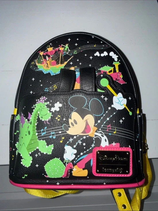Loungefly Black Mickey Mouse Musical Parade Kids Mini Backpack