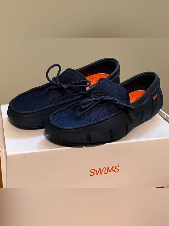 Swims Navy Traction Drainage Sole Water Loafers Boat Shoes Men’s 9