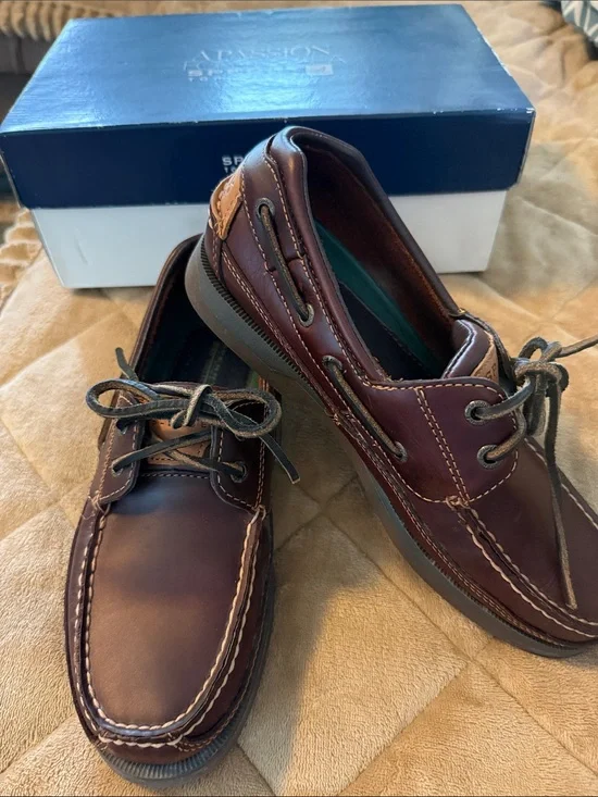 Sperry Mako Men's Dark Brown Leather Boat Shoes - Classic Deck Moc