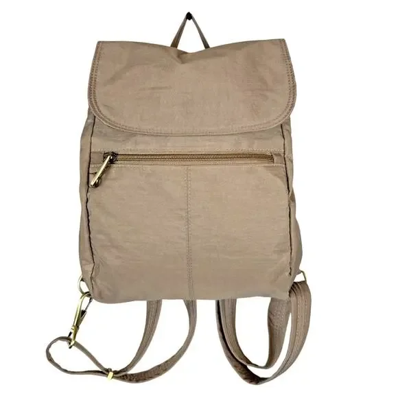 Travelon Anti-Theft Signature Slim Backpack Sable‎ Brown RFID Pockets Organizer