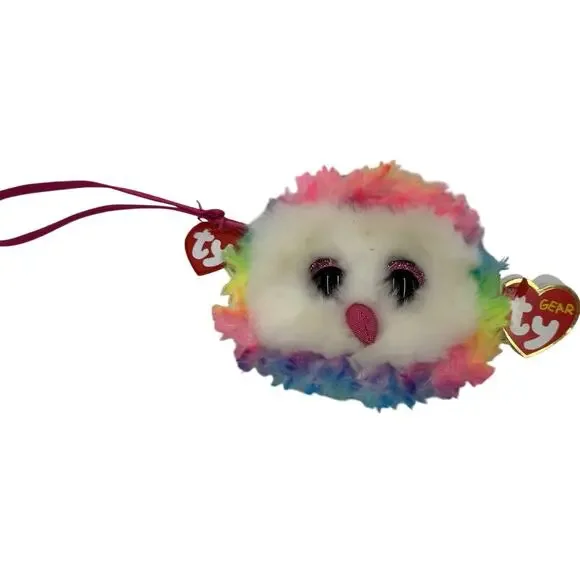 Ty Gear Owen the Owl coin Plush Purse W/ wristlet strap Stuffed Animal Bag