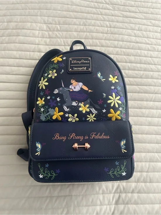 Loungefly Navy Floral 'Being Strong is Fabulous' Mini Backpack