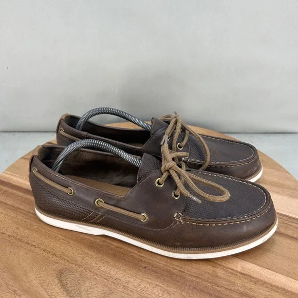 Sonoma Goods For Life Mitchell Mens 10.5 Brown Boat Shoes Ortholite Vitalize