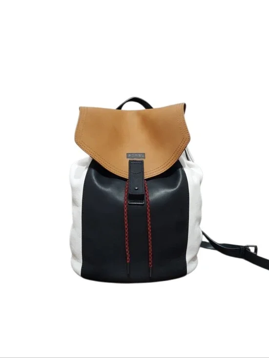 Sorel Tri Tone Full Grain Drawstring Leather Backpack Gently Loved