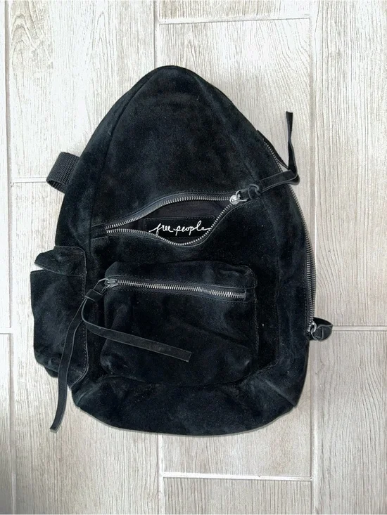 Free People Black Suede Mini Backpack