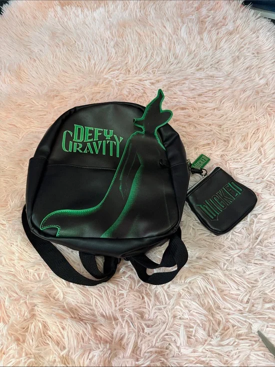 Wicked Black & Green Mini Backpack with Coin Pouch