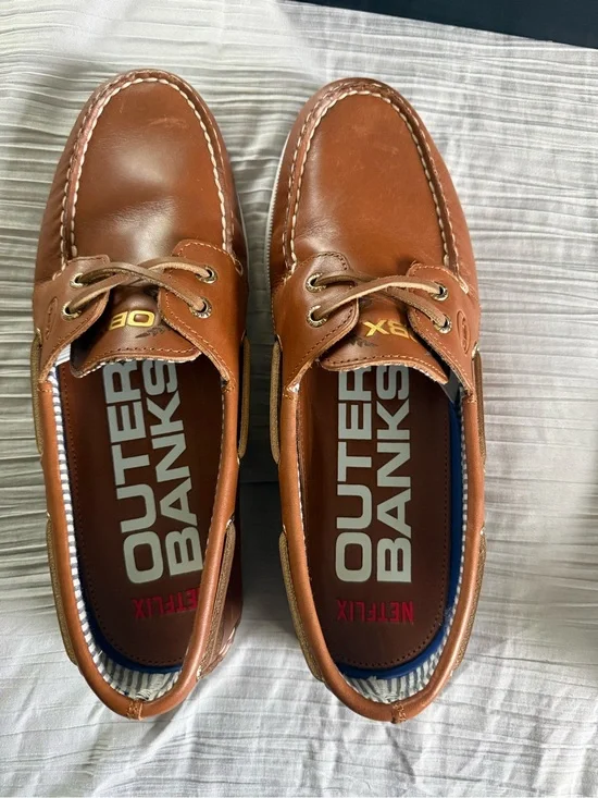 Sperry Outer Banks 2-Eye Boat Shoes Leather Oxblood Tan Men’s Size 11