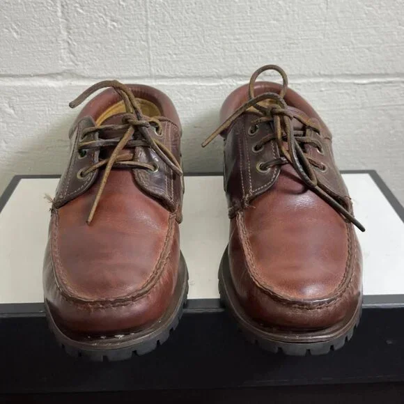 Timberland Classic Lug Boat Shoe Gore Tex Brown Leather 3 Eye‎ Men's Size 8 US