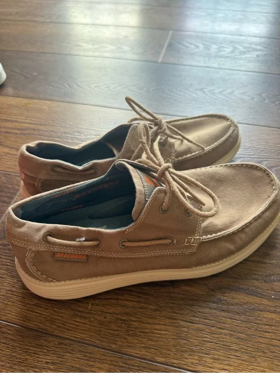 Skechers Men's Tan Canvas Boat Shoes