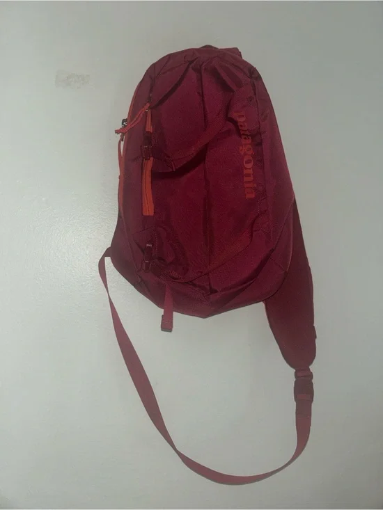 Patagonia Maroon Sling Bag with Orange Accents